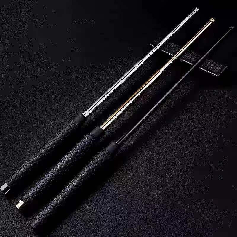 Telescopic self-defense baton (3-section, vehicle-compatible)