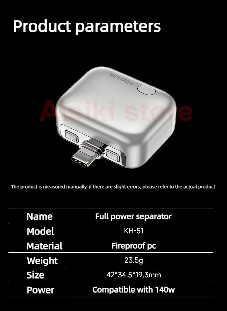 KUWAJIA KH-51 Original 140W Fast Charging Auto Pop-off Disconnector Full Charge Automatic Stop Device for Phone Tablet