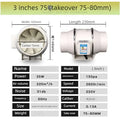 3inch Exhaust Pipe Fan Ventilation Fan Pipe Fan Inline Duct Fan Ventilation Exhaust Blower Fans Quiet For Ducting