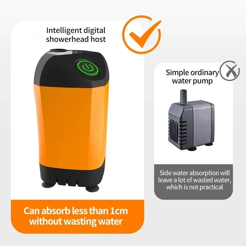 Portable USB Rechargeable High Pressure Waterproof Shower Pump for Camping Beach Hiking Pet Bath Car Wash