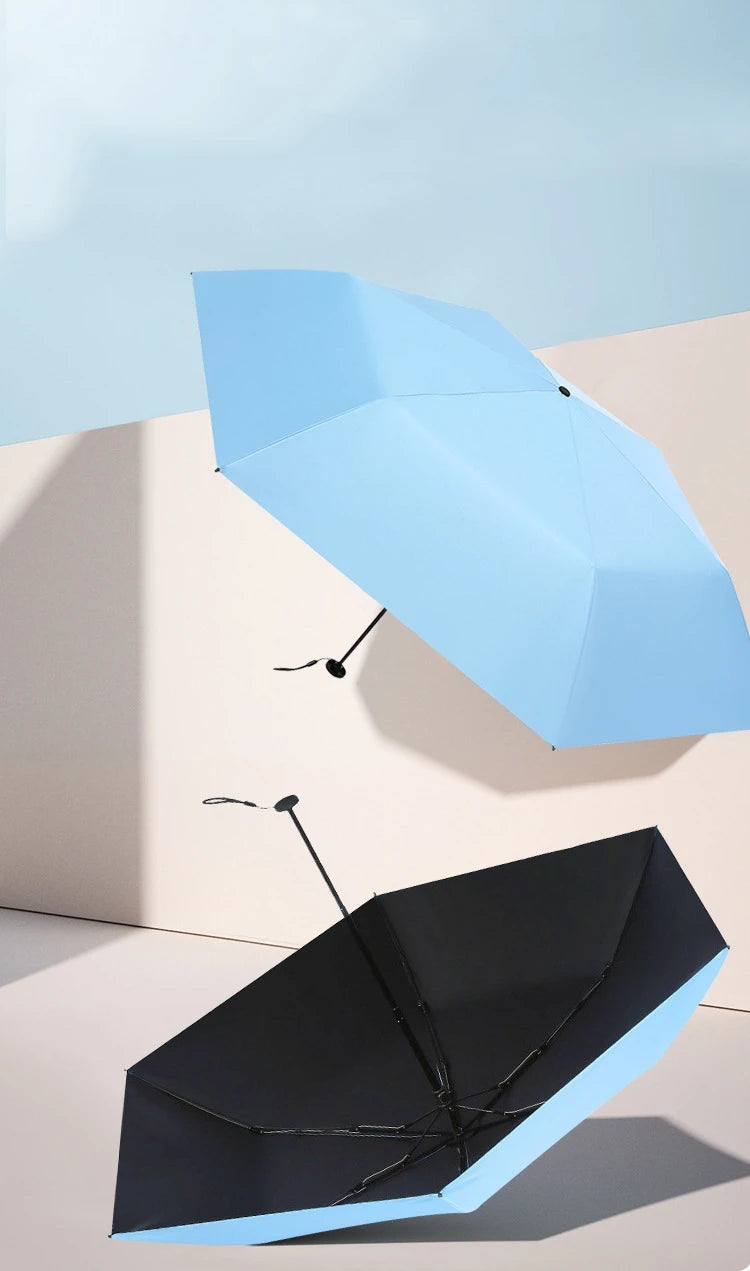 Ultra-light UPF50+ Umbrella Carbon Fiber Sun UV Protection Portable Umbrella Vinyl Folding Rain Parasol Pocket Pencil Umbrella