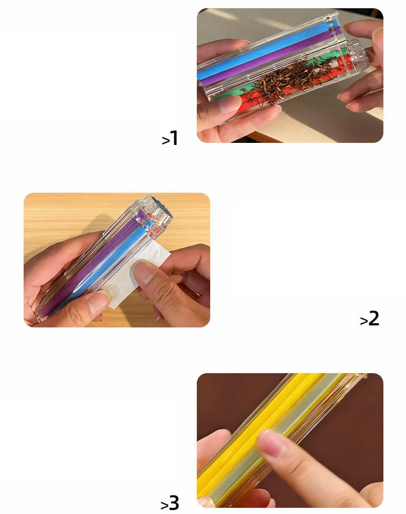 Manual Cigarette Roller Machine Heavy Duty Tobacco Injector with Metal Guide,Home Rolling Kit for Perfect Cigarette