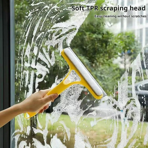 3 in 1 Window Cleaning Squeegee with Water Sprayer TPR Foam Head Multi Function Glass Mirror Wiper Household Car Cleaning Tools