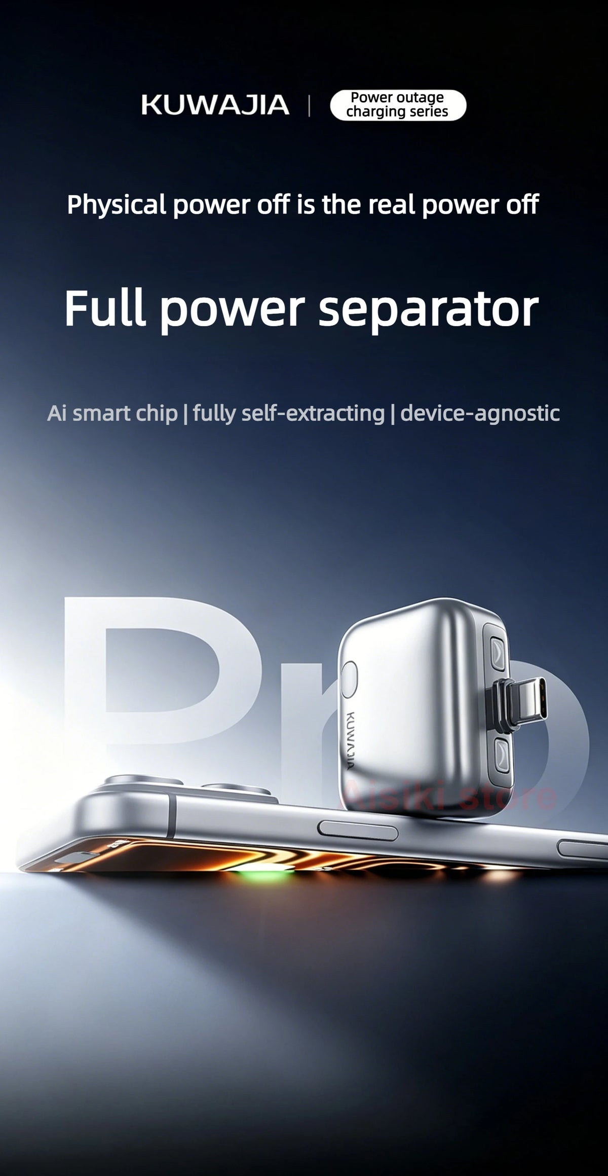 KUWAJIA KH-51 Original 140W Fast Charging Auto Pop-off Disconnector Full Charge Automatic Stop Device for Phone Tablet