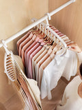 9-Hole Foldable Clothes Hangers Plastic Heavy Duty Space Saving Organizer Hangers For Clothes Home Closet Wardrobe Hanger