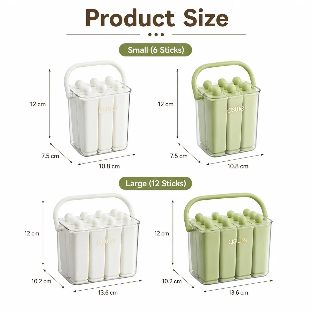 1pc Silicone Ice Pop Mold Box Food Grade Easy Release PET PP Popsicle Maker Freezer Ice Cube Tray for Summer Drinks Home DIY