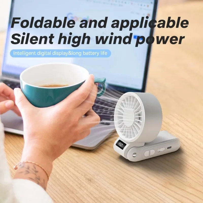 Mini ventilador portátil sin ruido, ventilador de alta velocidad, batería recargable de 3000mAh, ventilador USB