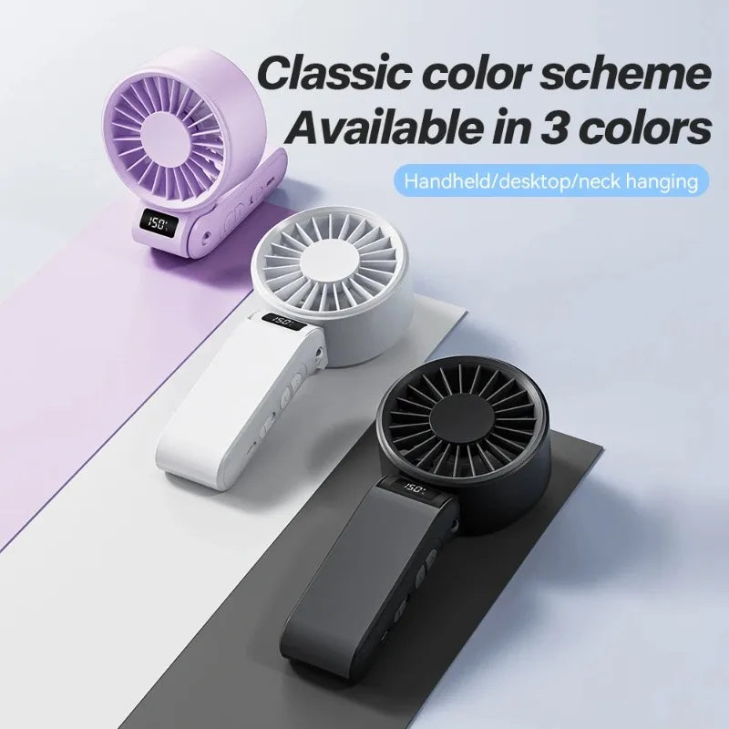Mini ventilador portátil sin ruido, ventilador de alta velocidad, batería recargable de 3000mAh, ventilador USB