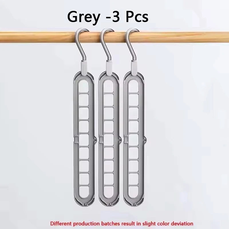9-Hole Foldable Clothes Hangers Plastic Heavy Duty Space Saving Organizer Hangers For Clothes Home Closet Wardrobe Hanger