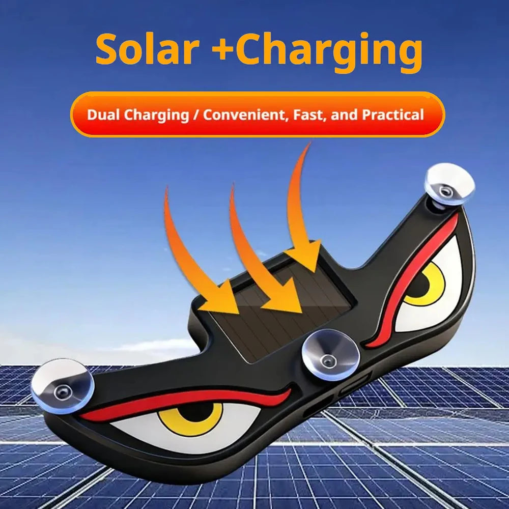Solar DEMON EYE Ambient Light Dynamic Breathing Neon Light Car Decoration Rear Windshield Atmosphere Lights Car Accessories