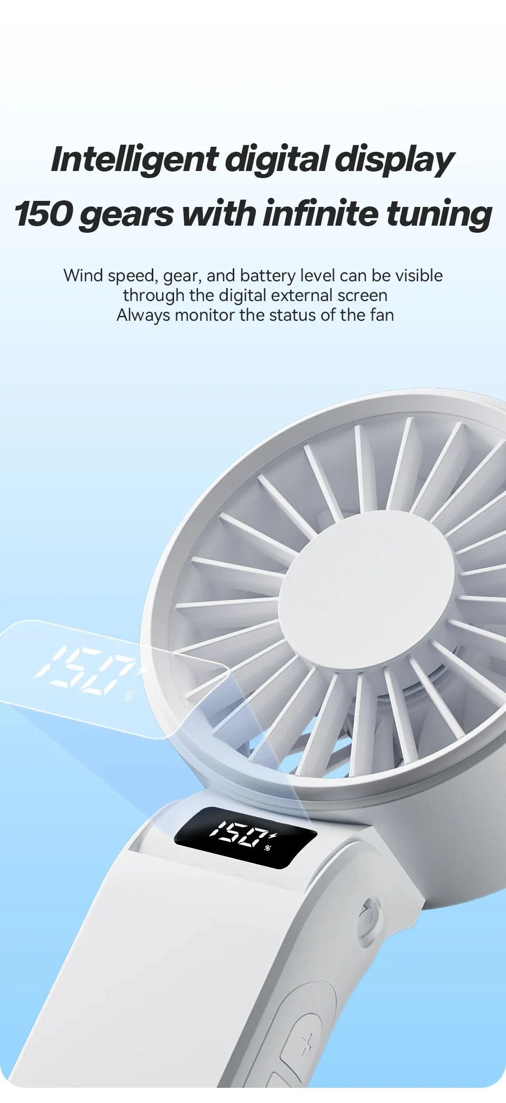 Mini ventilador portátil sin ruido, ventilador de alta velocidad, batería recargable de 3000mAh, ventilador USB