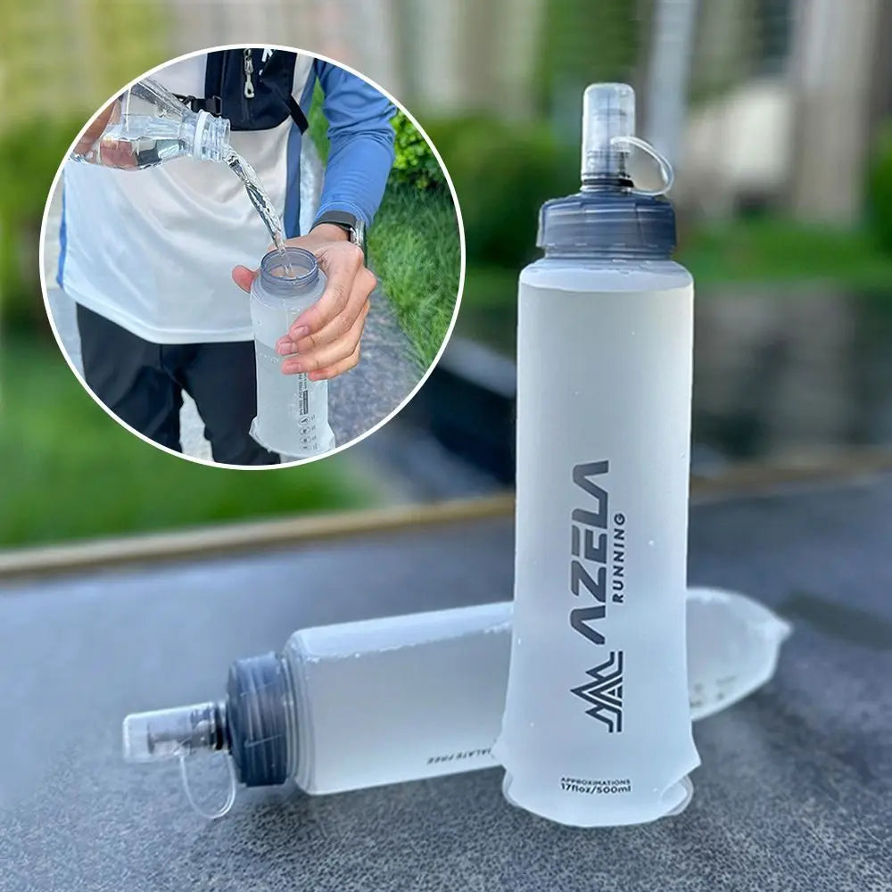 500ml Summer Folding Sport Water Bottle Lightweight Running Water Cup Portable Camping Soft Water Bag Outdoors