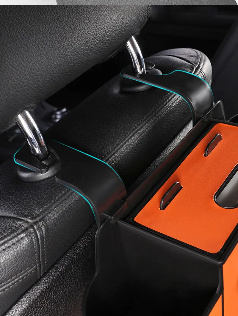 1/2pc Car Back Seat Organizer with 2 Drink Cup Holder-Tissue Box and Storage Box Hook-Multi-functional Storage-Great for Travel