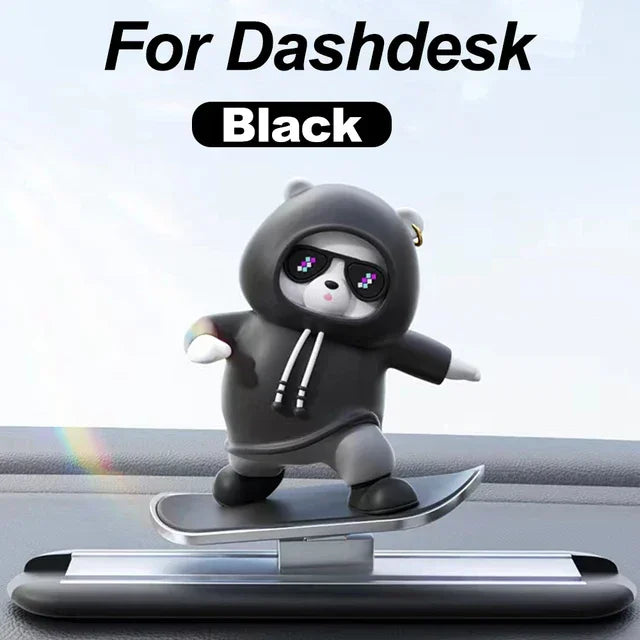 DOXINGYE Car Ornament Car Center Console Ornaments Mini Cartoon Skateboard Bear Decorations Auto Interior Decor Accessories