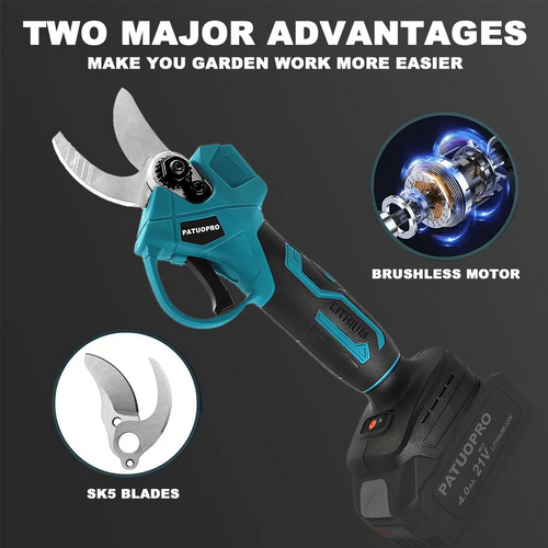 30mm Cordless Brushless Electric Pruning Shears (for Makita 18V batteries) – Power tool for pruning trees and bonsai branches.