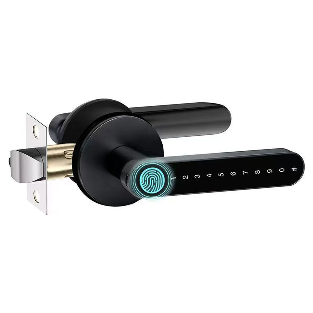 Fingerprint Door Lock with Handle Keyless Entry Door Lock with App Control/Key/IC Card for Home Hotel Office Apartment Bedroom