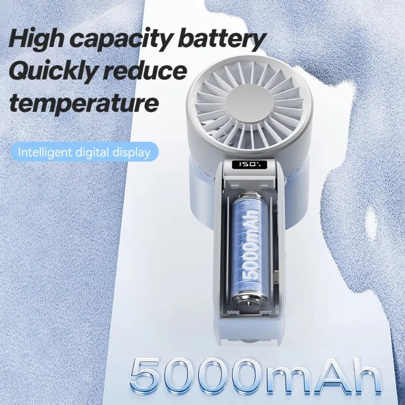 Mini ventilador portátil sin ruido, ventilador de alta velocidad, batería recargable de 3000mAh, ventilador USB