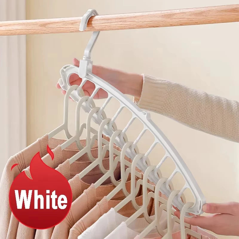 9-Hole Foldable Clothes Hangers Plastic Heavy Duty Space Saving Organizer Hangers For Clothes Home Closet Wardrobe Hanger