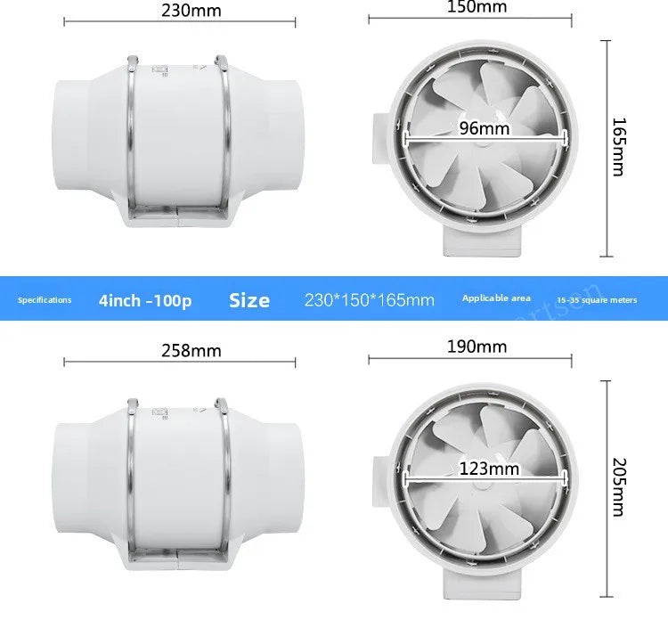 3inch Exhaust Pipe Fan Ventilation Fan Pipe Fan Inline Duct Fan Ventilation Exhaust Blower Fans Quiet For Ducting