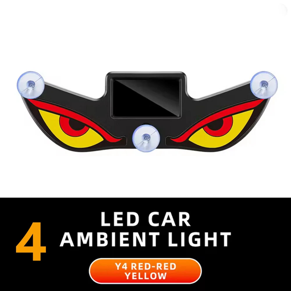 Solar DEMON EYE Ambient Light Dynamic Breathing Neon Light Car Decoration Rear Windshield Atmosphere Lights Car Accessories
