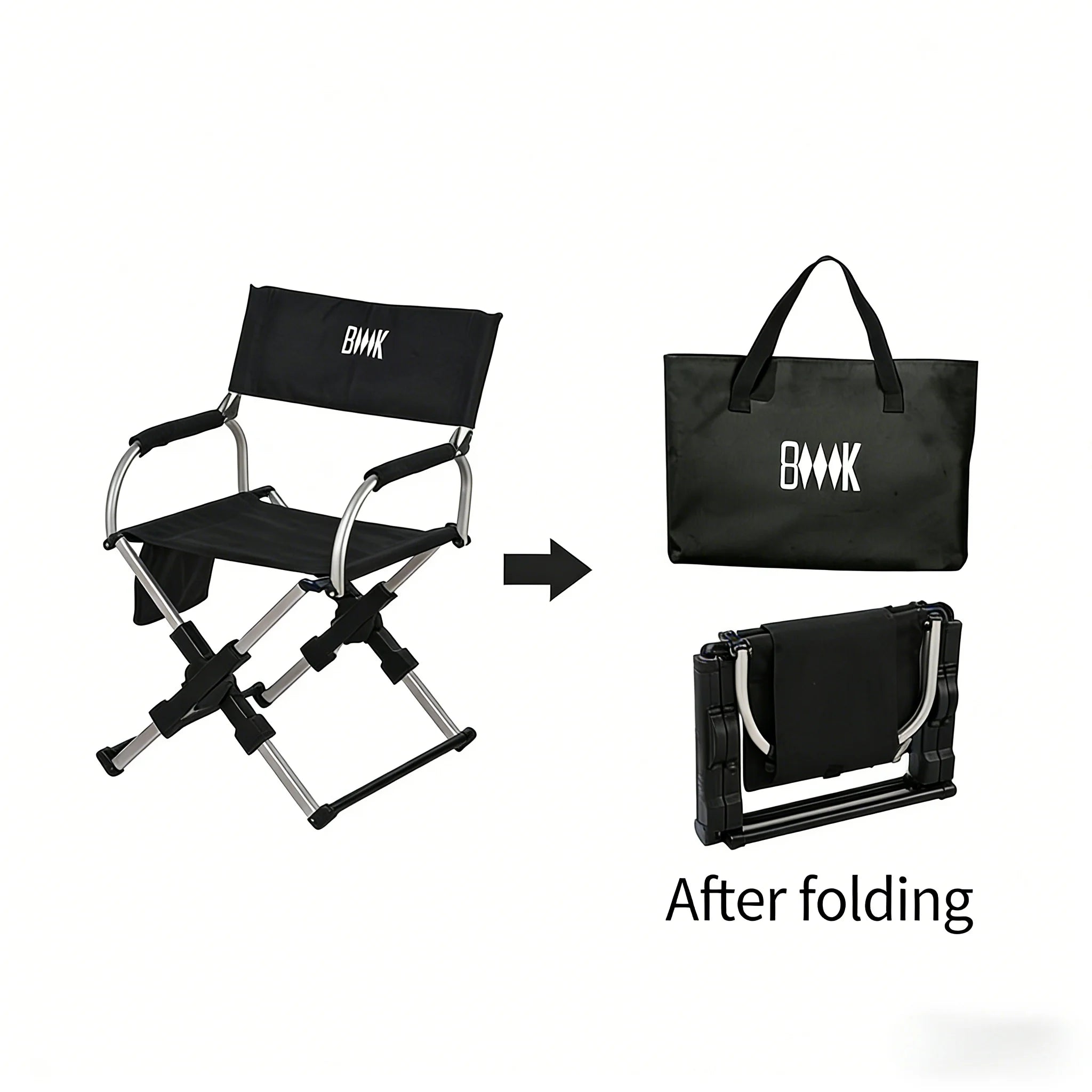 Outdoor Foldable Director Chair Aluminum Alloy Lightweight Camping Chair Portable Beach Fishing Hiking Picnic Seat Travel Furnit