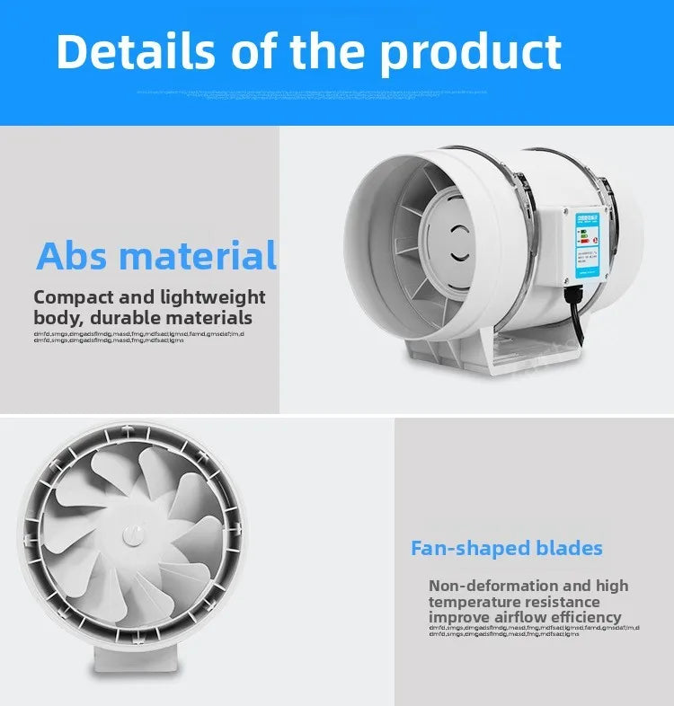3inch Exhaust Pipe Fan Ventilation Fan Pipe Fan Inline Duct Fan Ventilation Exhaust Blower Fans Quiet For Ducting
