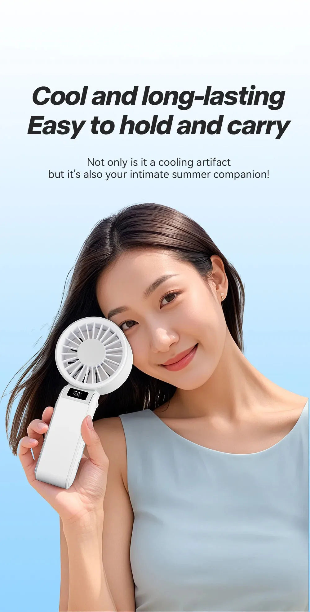 Mini ventilador portátil sin ruido, ventilador de alta velocidad, batería recargable de 3000mAh, ventilador USB