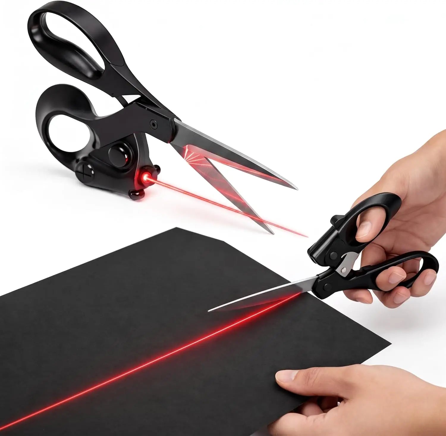 1Pack Laser Guided Sewing Scissors for Home Craft Wrapping Gift Fabric Sewing Cut Straight Fast for Fabric Paper Crafts