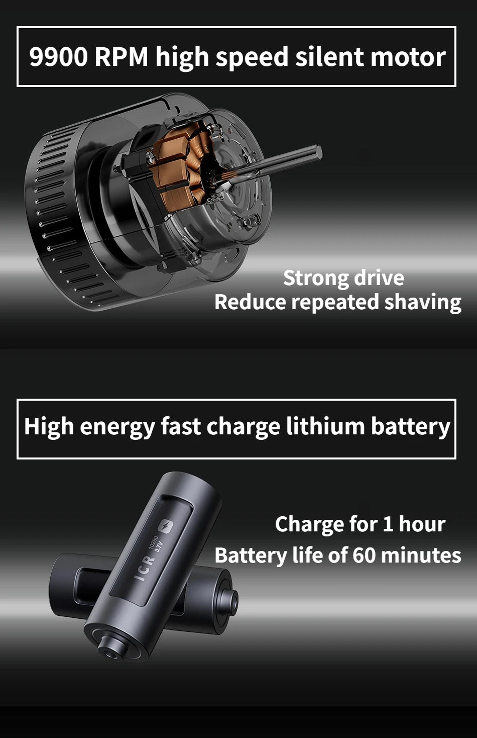 Electric Shaver、Transparent Body Rotary、Mini Portable Waterproof、IPX7 Wet Dry Electric、Travel Men Shaver