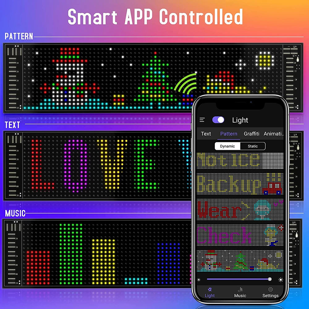LED Truck Devil Eye Matrix Pixel Panel Remote App Control Soft Lighting Graffiti Scrolling DIY Programmable Flexible Screen